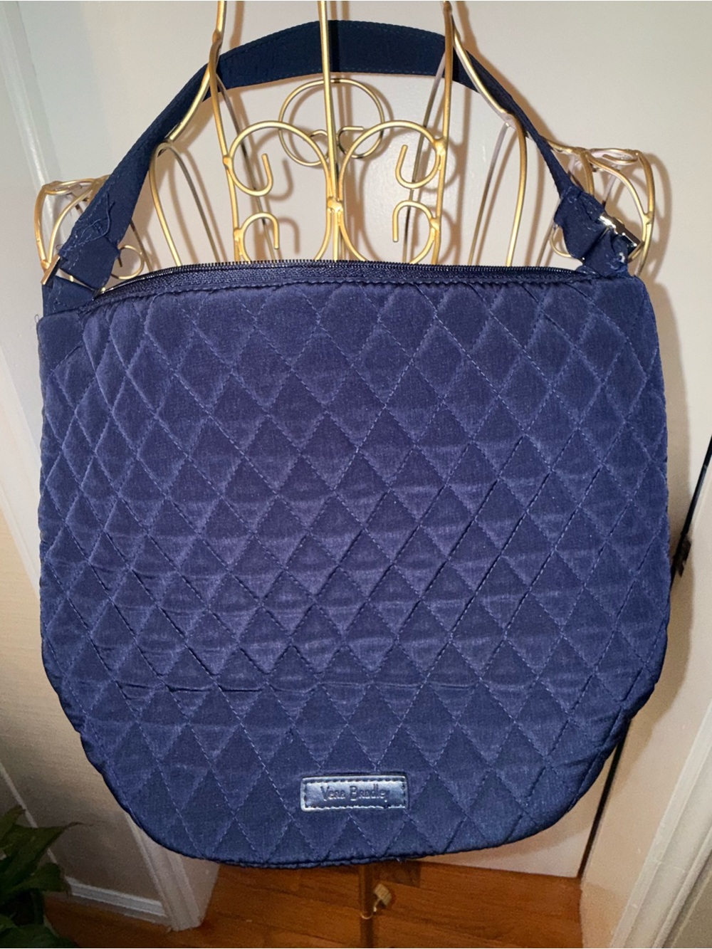 Vera Bradley Quilted Midnight Navy Shoulder Hobo